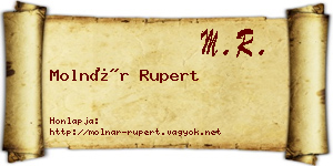 Molnár Rupert névjegykártya