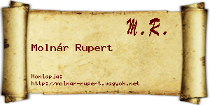 Molnár Rupert névjegykártya